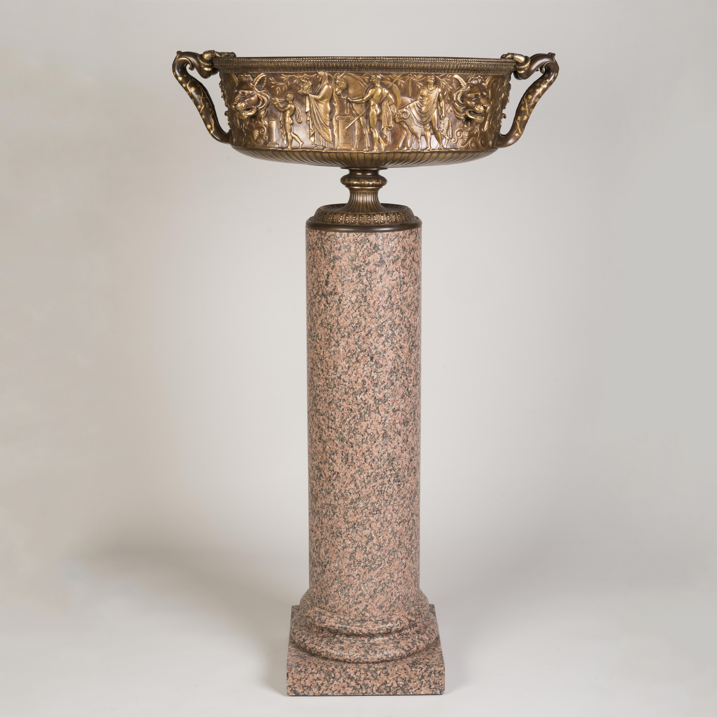 A Late Georgian Pink Granite Pedestal